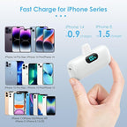 Small Portable Charger for iPhone 5000mAh, PD Fast Charging Power Bank,Mini Battery Pack Portable Phone Charger Travel Essentials for iPhone 14/14 Pro Max/13/13 Pro/12 Pro/11/XS/XR/X/8/7/6/SE Series