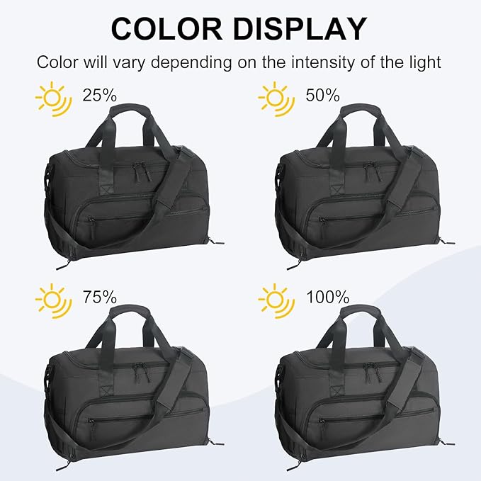 Gym Bag for Men Women, Sport Duffle Bag with Wet Pocket & Shoes Compartment, Water Resistant Overnight Weekender Bag Duffel Bag