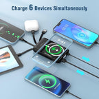 for Magsafe Battery Pack,10000mAh Magnetic Power Bank 22.5W PD Fast Charging with LED Display,Wireless Portable Charger with Built-in Cables and Stand for iPhone 17/16/15/14/13/12/Pro/Pro Max
