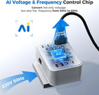 DOACE 220V to 110V Converter for European Travel - 6 in 1 350W Voltage Converter US to Europe, Power Converter Adapter Combo with PD Fast Chargers for Hair Straightener Shaver Toothbrush Laptop Phone