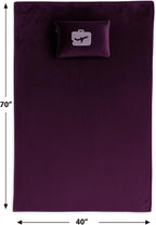 Comfort Fly Travel Blanket & Pillow – 2-in-1 Micro Plush Airplane Blanket with Carry Case (40" x 70") - Plum