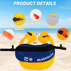 Automatic Inflatable Belt Pack Water Sports Jacket Waist Belt PFD for SUP Paddleboarding Fishing Boating Kayaking（fit 80-330 lbs） (Blue)