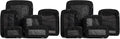 Aerotrunk Compression Packing Cubes for Travel - Luggage Organizer Bags - Double Zipper Packing Cubes for Suitcases (12-Pack, Black)