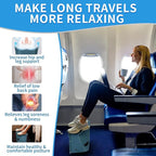 Travel Foot Rest for Airplane & Office - Portable Under Desk Foot Stool, Relieves Back & Knee Pain, Comfort for Long Flights, Cars, Subways & Trains (Blue)
