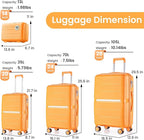 4 Piece Luggage Set, Hardside Expandable Lightweight Suitcase with 360° Mute Spinner Wheels Luggage Sets, TSA Lock, 14/20/24/28 Inch Travel Luggage for Men, Women and Girls (Orange 2)