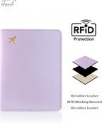 Passport Holder for Travel Essentials,RFID Blocking Passport Cover Case for Travel Accessories,Travel Wallet for Women Men (Lavender)