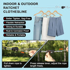 Retractable Clothesline Outdoors, Travel Clothes Drying Line, Heavy Duty Dual Pulley System with Nylon-Coated Steel Wire, Portable Laundry Line for Camping, Backyard, RV, Cruise Ships (40Ft)