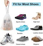 12pcs Transparent Shoe Bags for Travel with Rope，11.8in X 15.7in Portable Clear Travel Shoe Bags for Men and Women，Large Waterproof Dustproof Drawstring Shoe Storage Bag，Travel Essentials