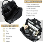 AGLOD Vegan Leather Laptop Backpack for Women 15.6 Inch Work Backpack Purse for Travel College