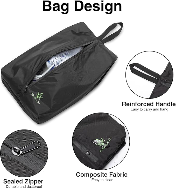 KOSMCCO Smell Proof Cleat Bag - Athletic Soccer & Golf Shoe Bag for Smelly Cleats and Gym Shoes | Durable, Water-Resistant, and Easy to Clean