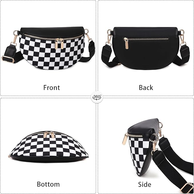 Eslcorri Small Crossbody Sling Bag for Women Trendy - Fanny Packs Leather Chest Belt Bum Bag Anti Theft Purse for Travel