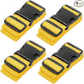 Luggage Straps for Suitcases - TSA Approved - Yellow, 4 PK - Premium Nylon Belts for Suitcase, Briefcase & Travel Bag - Adjustable Strap Length 46" - 78"