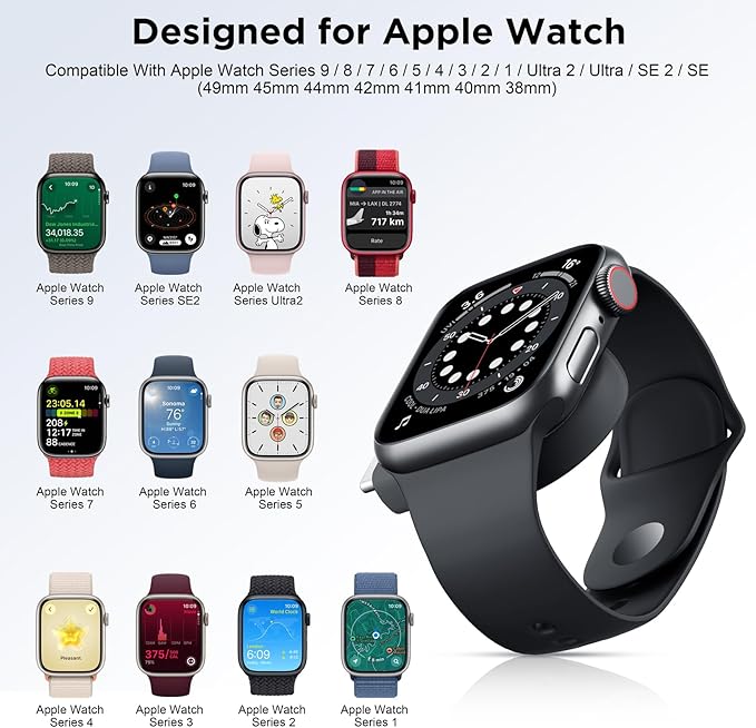 2025 Upgrade for Apple Watch Charger,Magnetic Portable iWatch Charger USB C&USB A Fast Wireless Charging Travel Battery Charger for iWatch Ultra2/Ultra/SE/SE2 Series 10/9/8/7/6/5/4/3/2/1