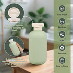 DEMORA 6.6oz Travel Bottles for Toiletries, Larger Plastic Travel Squeeze Bottles Leak Proof Refillable Toiletry Containers with Flip Caps and Labels for Shampoo Conditioner Lotion (Green, 4 Pcs)