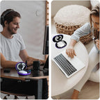 for Earbuds Carrying Case, Small Oval Storage Cases, Tech Pouch, Portable Storage Earbud Pouch Bag for Earbuds, in-Ear Headphones, Earphones, Headsets, Hearing Aids, USB Charging Cable, Purple1