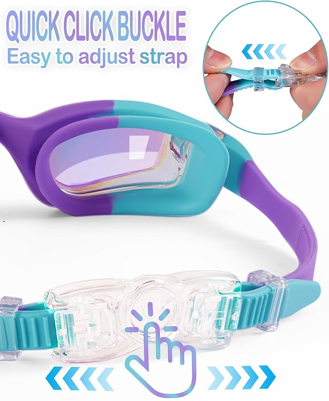 Aegend Swim Goggles for Kids Youth 3-14 Anti-Fog Anti-UV Comfort Fit Goggles for Swimming