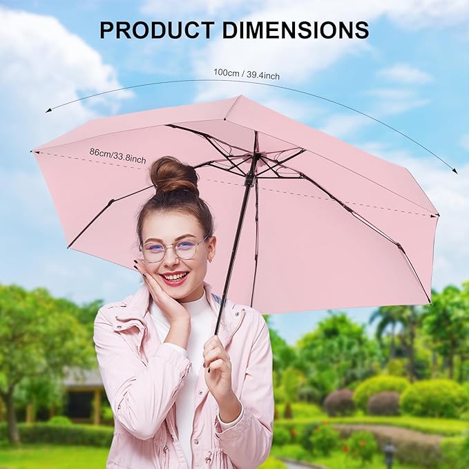 Compact Travel Umbrella with Case - Mini Umbrella for Purse, Small Lightweight &Tiny Design Perfect for Parasol Outdoor Sun&Rain Umbrellas
