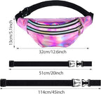 Frienda 2 Pieces Holographic Fanny Pack for Women Colorful Sport Waist Bag Pack
