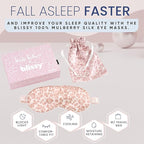 Blissy Silk Sleep Mask - Eye Sleeping Mask for Women & Men for Total Blackout - 100% Pure Mulberry Silk, 22 Momme 6a Fibers - Blindfold Sleep Mask Side Sleeper Eye Cover (Mauve Cheetah)