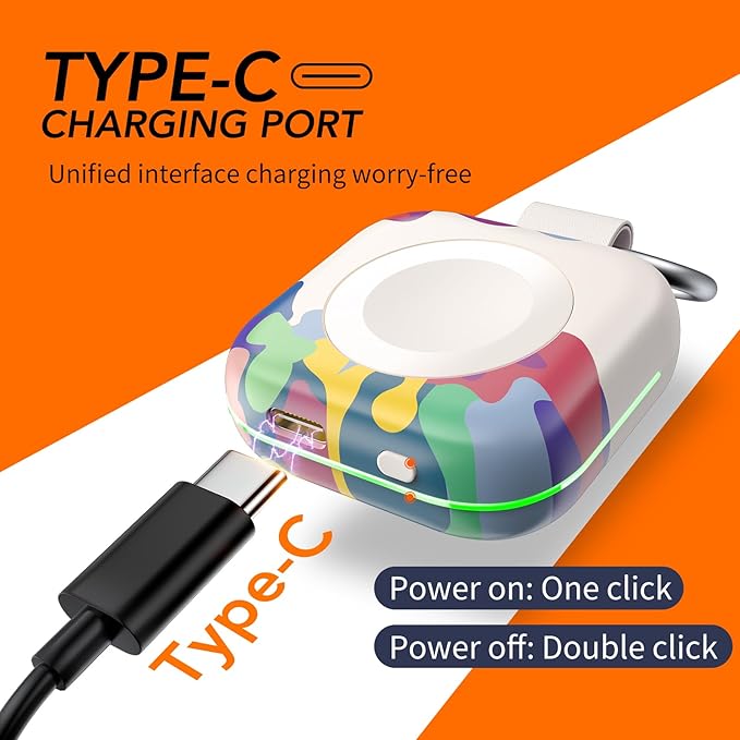 Charger for Apple Watch Portable iWatch Wireless Charger,Compact Magnetic iWatch Chargers 1200mAh Power Bank Keychain Gift Your Mother Girl Birthday for Apple Watch 11/10/ 9/8/7/6/SE/5/4/3/2/Ultra