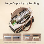 LOVEVOOK Tote Bag for Women, Nurse Bag with Large Cup Holder, Large Capacity Teacher Tote with Multi Pockets, Water Resistant Nurse Diaper Tote Fit 15.6 Inch Laptop for Work, 15.6 Inch