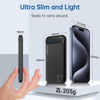 YOBON Power Bank 2 Pack 10000mAh Portable Charger with 2 USB 2.4A Outputs & USB C in/Out Slim Battery Pack for Huawei iPhone 16 15 14 13 12 iPad Samsung Galaxy Android Tablet