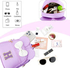 KKXIU Girls Initial Bowknot Cute Mini Backpack for Toddler, Travel Small Girl Backpacks, Personalized Birthday Gifts for Little Girls and Kids(H, Purple)
