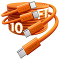 LISEN USB C to USB C Cable, 240W C to C Cable Fast Charging [10FT, 2 Pack] Type C Charger Fast Charging USBC to USBC Cable for iPhone 17 16 15 Pro Max iPad MacBook Neo Air Pro Samsung S26, Orange