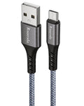 Micro USB Cable 10 ft, Android Charger Cord, High-Speed Fast Charging & Data Sync, Braided Nylon Durable Lead for Samsung Galaxy S7 S6 J7, Kindle, PS4/Xbox, Security Camera (Gray)