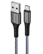 Micro USB Cable 10 ft, Android Charger Cord, High-Speed Fast Charging & Data Sync, Braided Nylon Durable Lead for Samsung Galaxy S7 S6 J7, Kindle, PS4/Xbox, Security Camera (Gray)