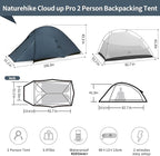 Naturehike Cloud-Up Tent Lightweight Backpacking Tent with Footprint - Free Standing Ultralight Camping Hiking Backpack Tents