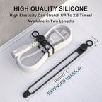 UMUST Silicone Cable Straps, 10pcs Extra-Long Reusable Hanging Organizer for Cables, Kitchen, Home, School (Black & White)