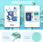 Passport Holder for Travel, Women Rfid Blocking Passport Wallet, Travel Essentials Premium Wallets, Waterproof Passport Holders Bag for Men Traveling, Travel Document Organizer Credit Cards Case