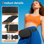 Belt Bag Zipper Fanny Pack Crossbody Bags for Women,Fashion Nylon Waist Packs, Water Repellent Two Way wear with Adjustable Strap Gifts for Teenage Girls Women Men(Black)