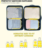 PFEYRPK Lightweight Compression Packing Cubes for Suitcases, Compressible Expandable Travel Packing Organizer with Clear Toiletries and Backpack Bag, Travel Essentials for Carry on Luggage 7 Set