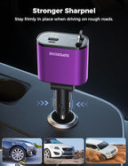 SUPERONE 【Upgraded】 Retractable Car Charger 4 in 1, Fast Car Phone Charger with Cord 2.6ft, USB C and Apple Car Charger Adapter, Compatible with iPhone 17/16/15/15 Pro Max/14/13/12/11, Galaxy, Pixel