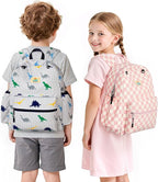 STEAMEDBUN Corduroy Kids Backpack for Girls and Boys 5-8: Girls Backpack for Elementary Kindergarten - 15 inch Cute Backpacks for Kids - Checkerboard