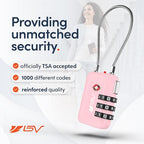 TSA Accepted Luggage Travel Lock, Set-Your-Own Combination Lock for School Gym Locker, Luggage Suitcase Baggage Locks, Filing Cabinets, Toolbox, Case (Pink, 1 Pack)