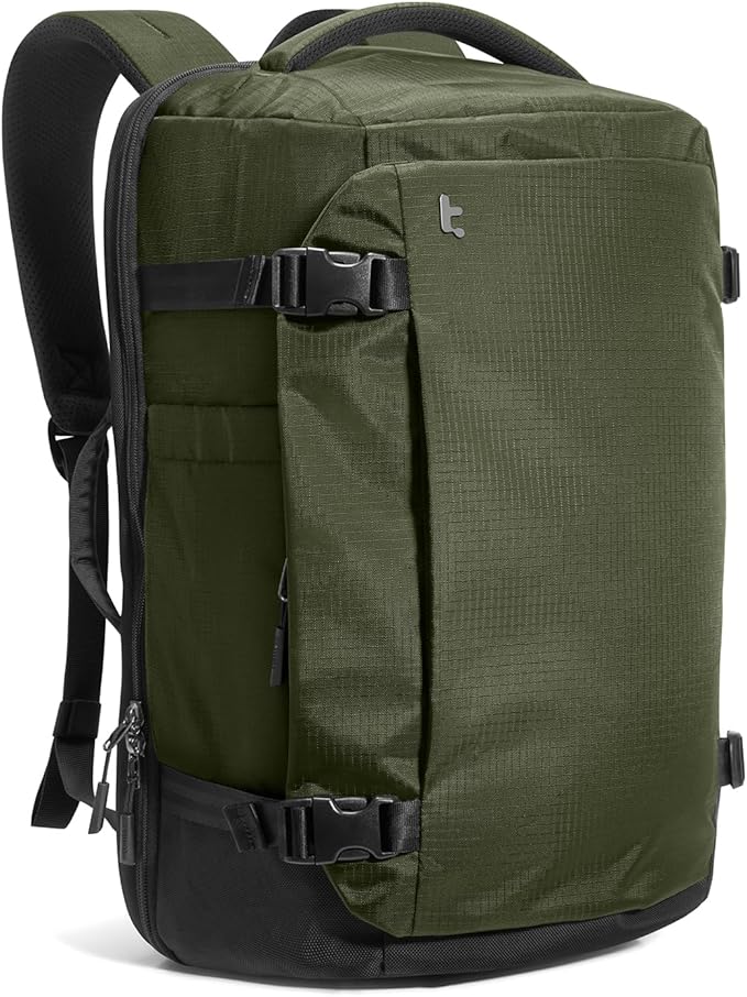 tomtoc Travel Backpack 40L, TSA Friendly Flight Approved Carry-on Luggage Hand Water-resistant Lightweight Business Rucksack, Durable Large Weekender Bag Daypack Fits 17.3 Inch Laptop