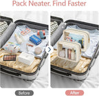 PACKISM Clear Makeup Bag - TSA Approved Toiletry Bag for Carry-on & Checked Luggage, Water Resistant Car Storage Organizer with Reinforced Seams