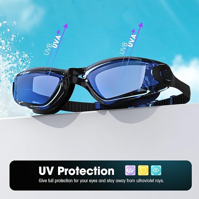 Braylin Swim Goggles, 2-Pack Swimming Goggles, Anti Fog, No Leaking For Adult Women Men Youth