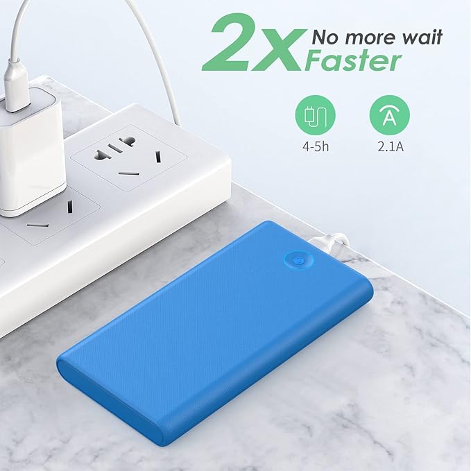 [2-Pack] Portable Charger Power Bank 20000mAh,Ultra Slim Fast Charging Battery Pack with Dual USB Outputs,Travel Essential Portable Phone Charger for iPhone 17/16/15/14/13/12/X,Galaxy S24-Red+Blue