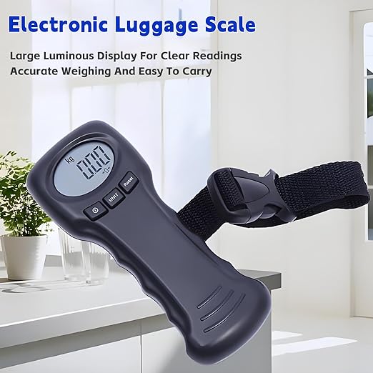 Luggage Weight Scale, 50kg/110lb Portable Travel Hanging Luggage Scales for Suitcases, Electronic Weight, LCD Digital Display, Ergonomic Anti-Slip Handle, Auto Lock Feature