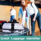 Slohif Luggage Straps for Suitcases Travel Belt Accessories Luggage Connector Identifiers 2 Pack Over Handle with Buckle Unique Nylon Adjustable Strap for Sleeping Bag Car Seat Black