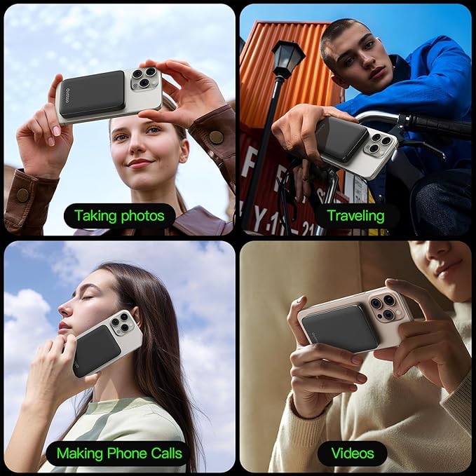Ouotoo New for Magsafe Portable Charger,5000mAh Power Bank with Type-C 20W PD Fast Charging Travel, Lightweight and Slim, LED Display for Magsafe Battery Pack for iPhone 17/16/15/14/13/12 All Series