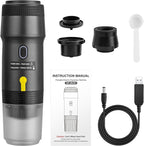 Portable Espresso Maker with Intelligent Anti-Dry Burn,25Bar Self-Heating 7Min Electric Mini Coffee Maker,compatible with NS/DG Capsules & Ground Coffee for Travel,RV,Office & Home