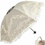 URAWESO Vintage Lace Parasol Gothic Lolita Umbrella UV Sun Protection Witch Cosplay Photoshoot Props Party Decoration