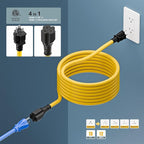 [15-Feet] NEMA 5-15P to 5-15R/ 5-20R/ 6-15R/ 6-20R AC Adapter, Plugrand 12AWG 15 Amp Household AC Plug to 20 Amp T Blade Adapter Cable, 15A 125V to 20A 250V Extension Cable, 15FT