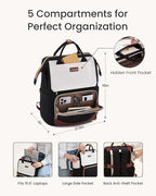 LOVEVOOK Laptop Backpack for Women with Giant Tumbler Holder Pocket, 15.6 inch Travel Work Bag Purse for Nurse Teacher, Waterproof Casual Daypack Bookbag for College Business