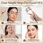 Face Massager Tool with Red Light, Face Sculpting Tool & Facial Roller for Women, Rechargeable Jawline Shaper and Neck Massager, Face Slimmer Beauty Device for Face Neck Portable Skin Care Tool
